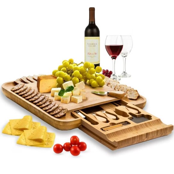Bambusi Other - BAMBUSI Charcuterie Board Set-Large Bamboo Cheese & Meat Platter